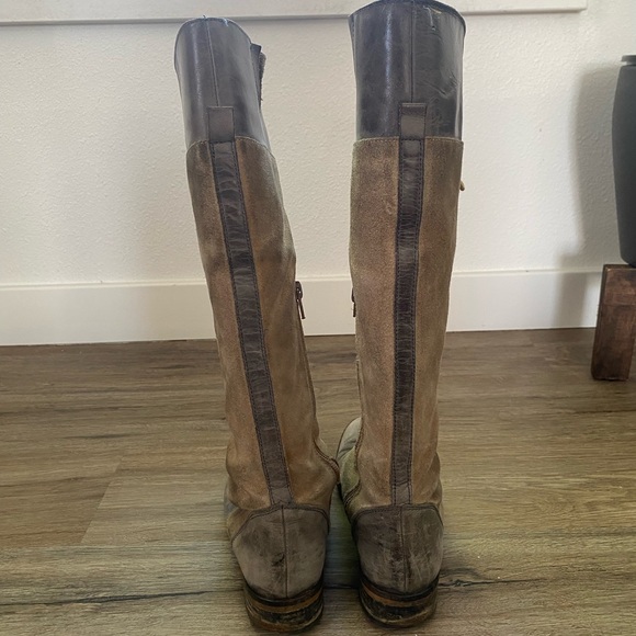 Suede/leather lace up boots - Picture 3 of 4